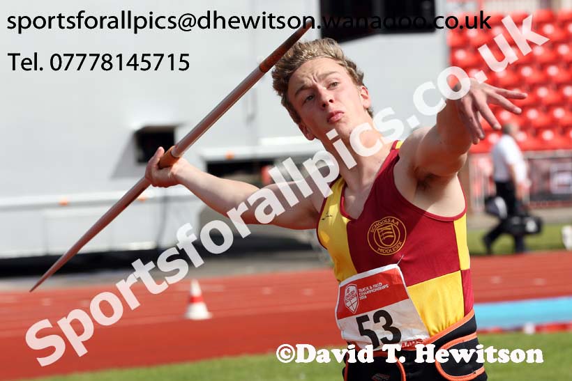 Inter boys javelin, English Schools Track and Field. Photo: David T. Hewitson/Sports for All Pics